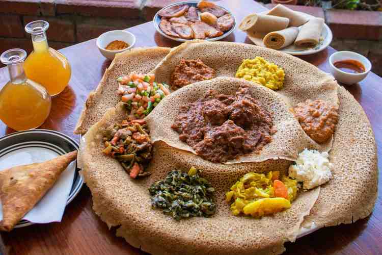 Some-of-the-food-at-Rosalind's-Ethiopian-Cuisine