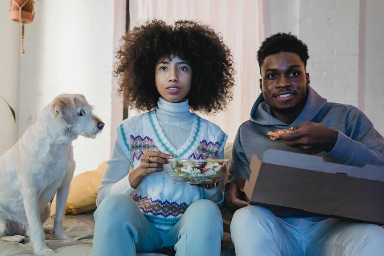 Black-couple-watching-movie